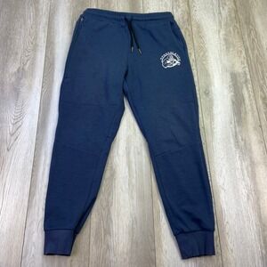 Ape Athletics Joggers Mens Medium Blue Sweatpants Tech Zip Pockets Gym Men *